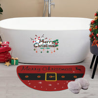 Zerbino natalizio Garvee, semicerchio, rosso, poliestere e iuta, antiscivolo, resistente, 40x80 cm, per uso interno ed esterno