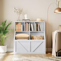 Libreria per bambini e contenitore per giocattoli Garvee, multifunzionale, stabile, in MDF e truciolato, per sala giochi, cameretta dei bambini, 35,4" bianco