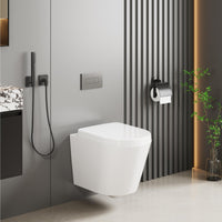 Garvee WC Sospeso Senza Bordo Di Scarico, Ceramica Resistente, Bagno Ospiti, 53 cm, Bianco