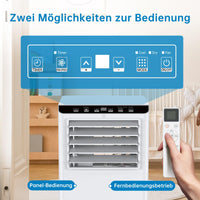 Condizionatore portatile Garvee 7000 BTU 4 in 1 Raffreddamento e deumidificazione con telecomando per camera da letto e ufficio, compatto, silenzioso, bianco