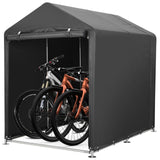 Garvee Copertura per Biciclette e Auto Protettiva Resistente Impermeabile Telaio in Acciaio Montaggio Facile Garage Esterno - Nero
