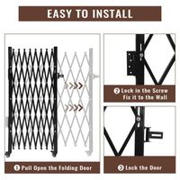 Garvee Barrier - Recinzione mobile per cani da cantiere, campeggio, 1,9 m, estensibile, recinzione anti-salto, acciaio nero