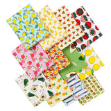 Garvee Set 12 Tessuti Patchwork Frutta 50x50cm Morbido e Durevole per Cucito e Decorazioni Artigianali Motivi Vari Colorati