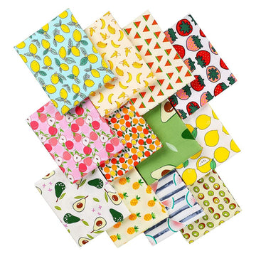 Tessuto patchwork Garvee con motivo a frutta, 12 pezzi, cotone, per progetti di cucito e artigianato, uso versatile