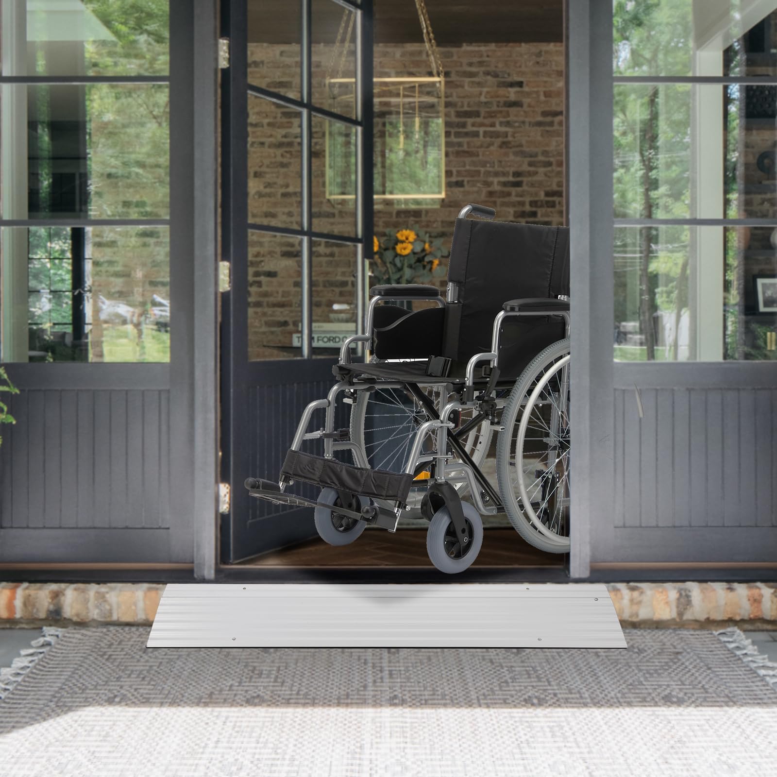 Rampa di soglia Garvee: rampa in alluminio monoblocco per sedie a rotelle, scooter e bici elettriche, capacità di carico fino a 700 libbre