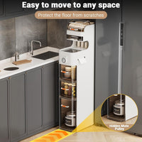 Mobiletto portaoggetti sottile per bagno Garvee, impermeabile con ruote, organizer stretto in plastica per cucina e camera da letto, trasparente, compatto