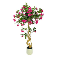 Albero di bouganville artificiale Garvee da 4 piedi con fiori rosa per uso interno ed esterno, leggero, versatile, seta