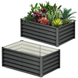 Aiuola rialzata in acciaio zincato Garvee 182.88x91.44x45.72 cm, fioriera da esterno, robusta struttura in acciaio, protezione dalla ruggine, angoli di sicurezza a fondo aperto - Grigio scuro