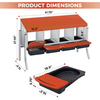 Nido per polli Garvee a 3 fori, in metallo, antiruggine, con vassoio rimovibile per cortile e fattoria, comodo e facile da pulire