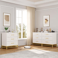 Cassettiera in legno Garvee per camera da letto, 3 cassetti, MDF, bianca, moderna, antipolvere, robusta, compatta, per corridoio o soggiorno