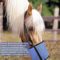 Borsa per mangime Garvee per cavalli con comodo cuscinetto per il collo – Mangiatoia in rete in PVC, resistente e di lunga durata, 23,9x24,4 cm