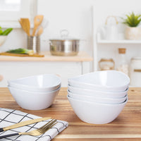 Ciotola per cereali in ceramica Garvee da 6 pollici, set di ciotole in porcellana bianche per cereali, insalata, dessert, zuppa, adatta al microonde e lavabile in lavastoviglie.