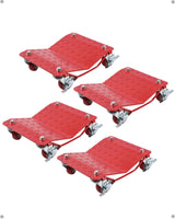 Set Carrelli Garvee per Ruote e Pneumatici 6000 lb - Ruote Girevoli 360° Antiscivolo Rosso 16"x13" - Ideale per Officina Garage - rosso
