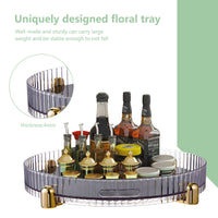 Vassoio portaoggetti girevole Garvee, organizer per cosmetici girevole a 360°, porta spezie da cucina, trasparente, 28x28x4,7 cm