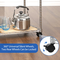 Carrello multifunzionale Garvee a 3 ripiani con ruote, ripiani regolabili, rete metallica, antiruggine, per cucina e uso commerciale, 75x35x90 cm, cromato