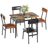 Set da Pranzo Garvee 3 Pezzi: Tavolo in MDF + 2 Sedie in PU, Telaio in Metallo Industriale, Design Salvaspazio, Superficie Impermeabile, per Cucina e Appartamenti, Nero