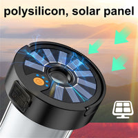 Lampada da campeggio a LED Garvee, luce solare per tenda, ricaricabile tramite USB, portatile, con 4 modalità di luce, lanterna da giardino di emergenza per pesca notturna, caccia all'aperto