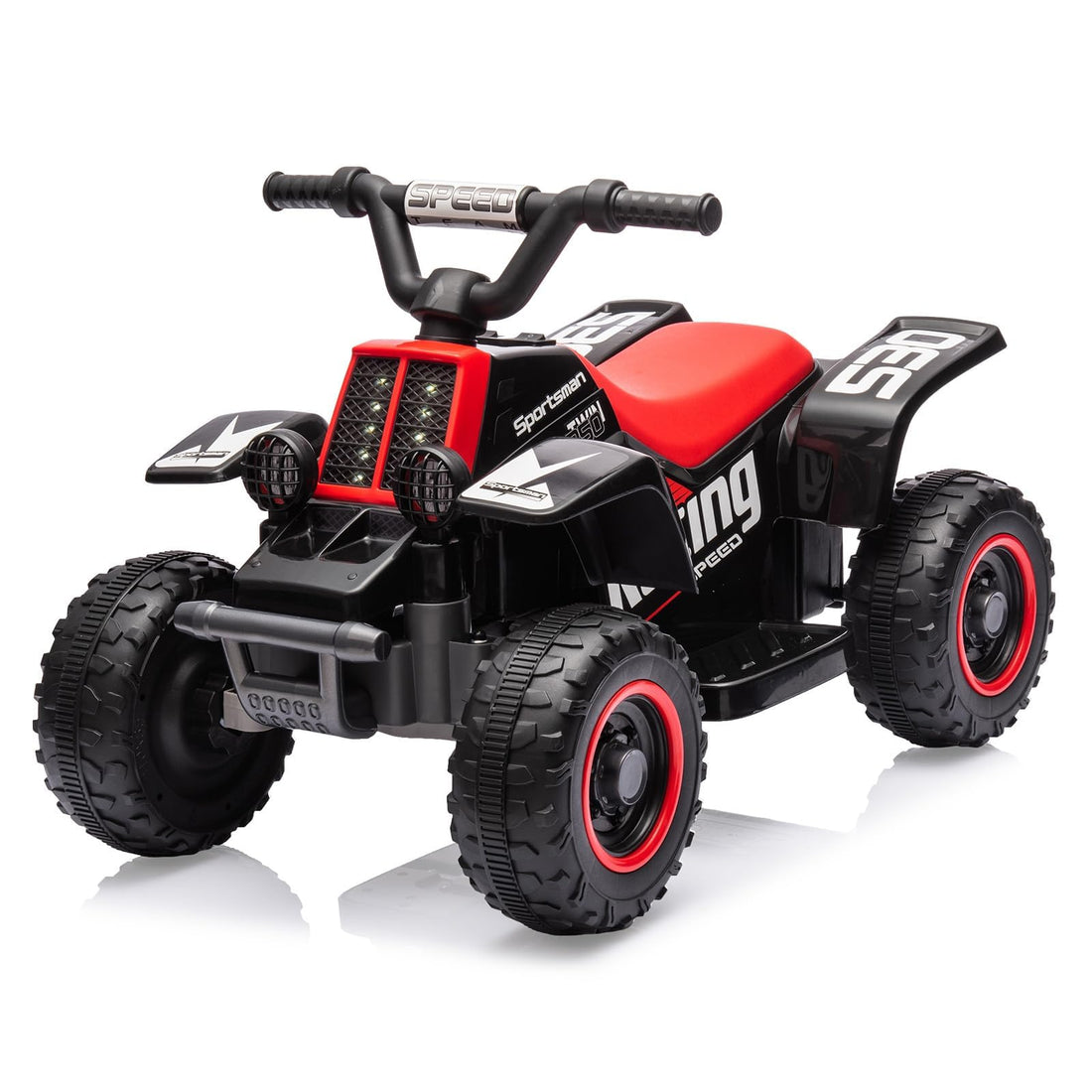 Quad elettrico per bambini Garvee 6V nero con musica a LED per una guida sicura a partire dai 3 anni, sia all'interno che all'esterno.