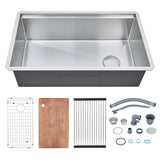 Garvee Lavello Cucina Sottopiano Acciaio Inox 304 Fatturabile Vasca Singola  81*48*25 cm Bordo R10 Colore Acciaio - Sliver