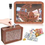Garvee Boîte à Épargne Multifonctionnelle en Bois Écologique avec Compteur Numérique pour Éducation Financière Enfants Maison