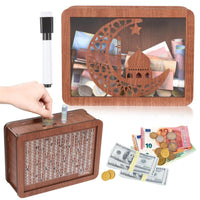 Garvee Boîte à Épargne Multifonctionnelle en Bois Écologique avec Compteur Numérique pour Éducation Financière Enfants Maison