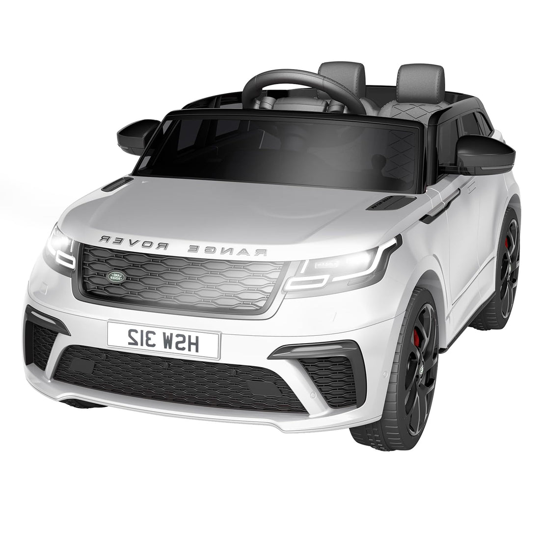 Garvee Kids Auto Elettrica 12V Land Rover con Telecomando, Funzione Dondolo, Musica, USB, Fari a LED per Bambini dai 3 Anni in su, 108x66x52 cm, Nero