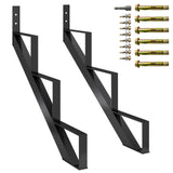 Garvee 2 Pack Scala in Acciaio con Supporti Rinforzati, 3 Gradini, Verniciata a Polvere, per Esterni e Interni, Nero - Black