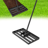 Rastrello Livellatore Prato Garvee in Acciaio Resistente, Impugnatura in Gomma, Manico Telescopico 3 Pezzi Regolabile per Giardino e Campo da Golf - Come mostrato