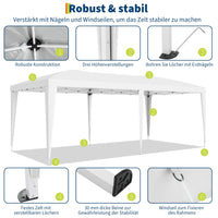Gazebo 3x6 pop-up Garvee Heavy Duty tenda a baldacchino 3x6 m con 6 pannelli laterali rimovibili per feste e uso esterno, 3 altezze regolabili, nero
