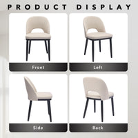 Set di 2 sedie da pranzo in legno Garvee, moderne, imbottite, schienale alto, in tessuto, robuste, comode, beige, per cucina e bar, 46 cm di profondità x 52 cm di larghezza x 77 cm di altezza