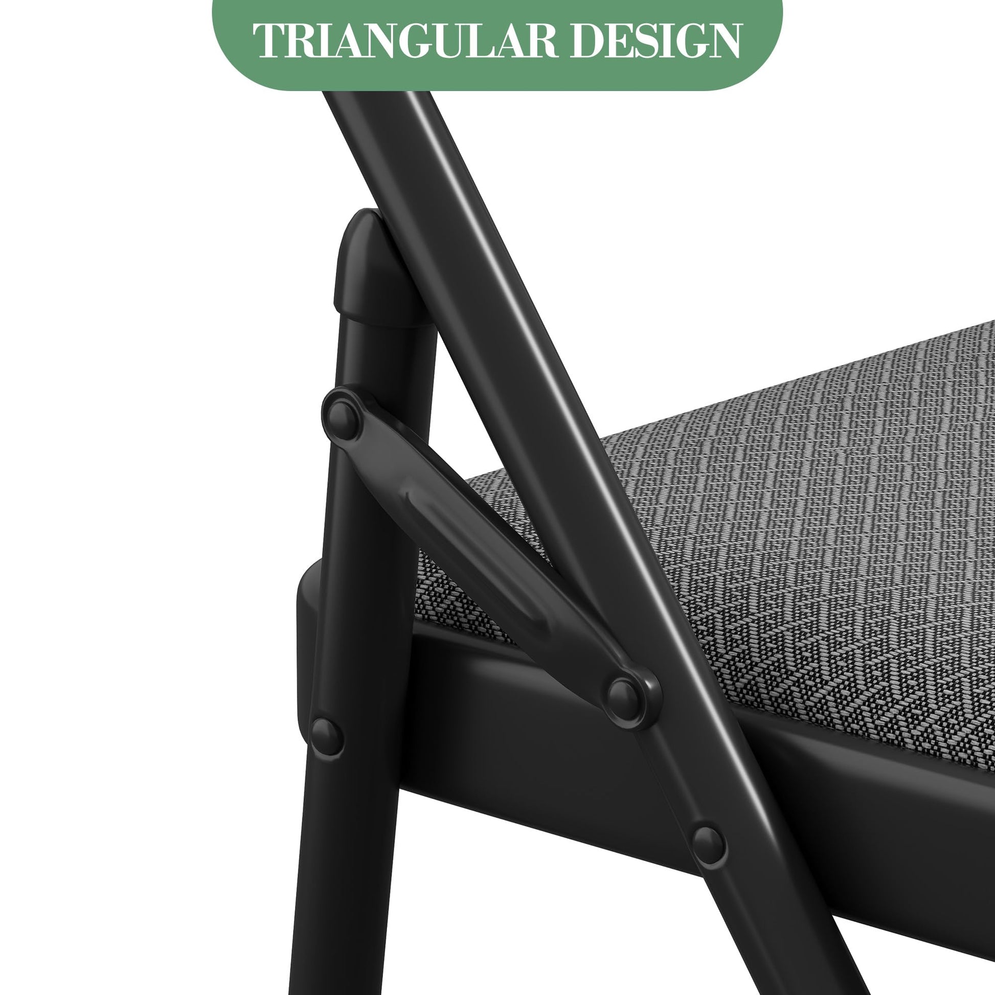 Garvee Set di 2 sedie pieghevoli con imbottitura in similpelle, struttura in metallo, ergonomiche, pieghevoli, piedini antiscivolo, grigio, per ufficio e uso esterno