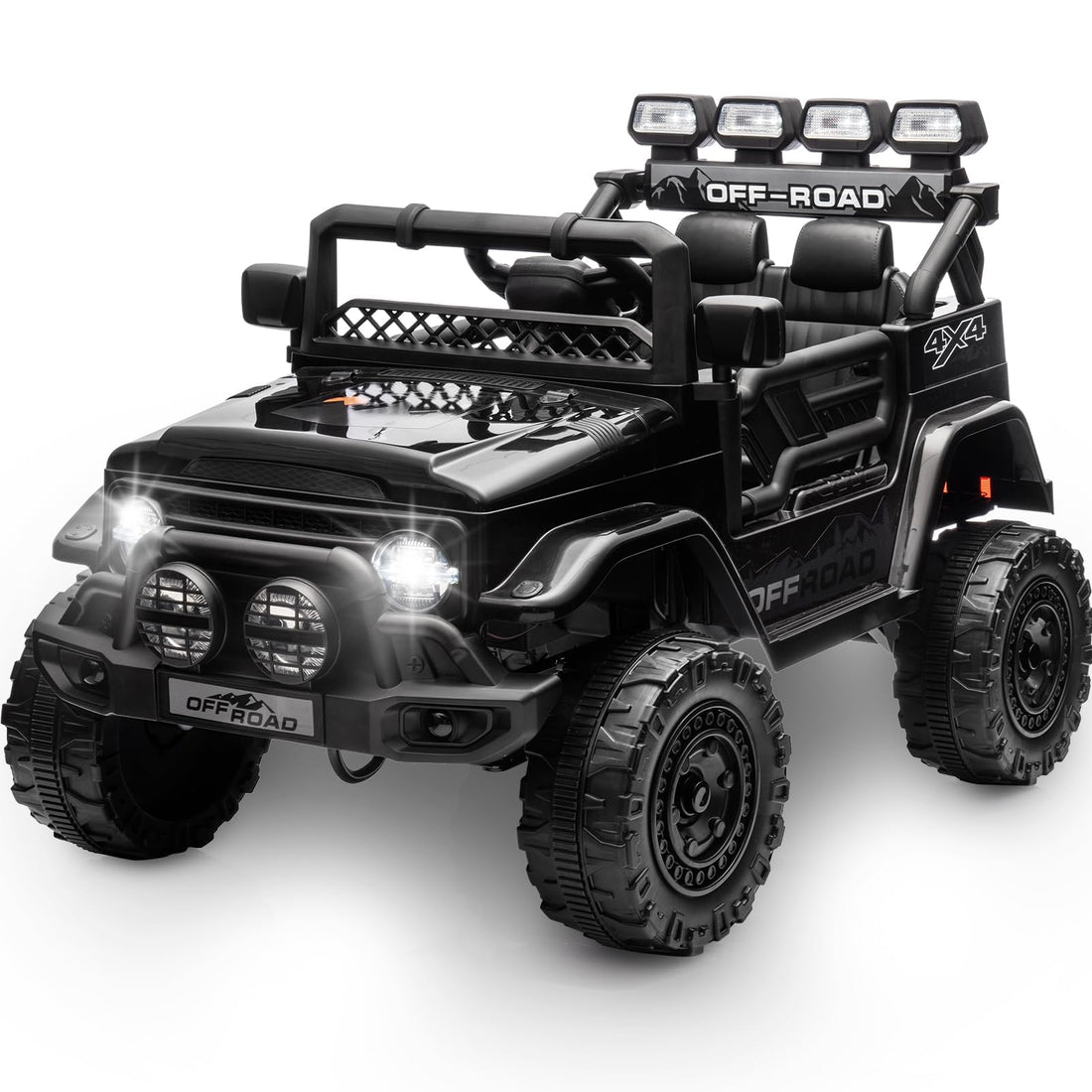 Garvee 12V Auto elettrica per bambini nera con LED e funzione Bluetooth per feste di compleanno, parchi e campi da gioco