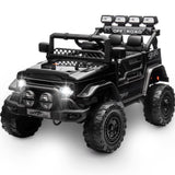 Garvee 12V Auto elettrica per bambini nera con LED e funzione Bluetooth per parchi e campi da gioco - Nero