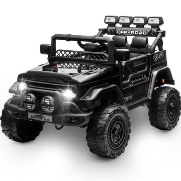 Garvee 12V Auto elettrica per bambini nera con LED e funzione Bluetooth per feste di compleanno, parchi e campi da gioco