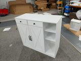 Garvee Mobile Porta Scarpe in Stile Fattoria con 2 Ante a Porta Fienile, 2 Cassetti, 7 Ripiani Regolabili, Legno Ingegnere, Bianco, per Ingresso e Corridoio, Ampio Spazio