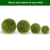 Garvee Artificial Bosso Balls 19,7 pollici Materiale PE resistente ai raggi UV e senza manutenzione con anello per appendere per giardino e matrimonio verde