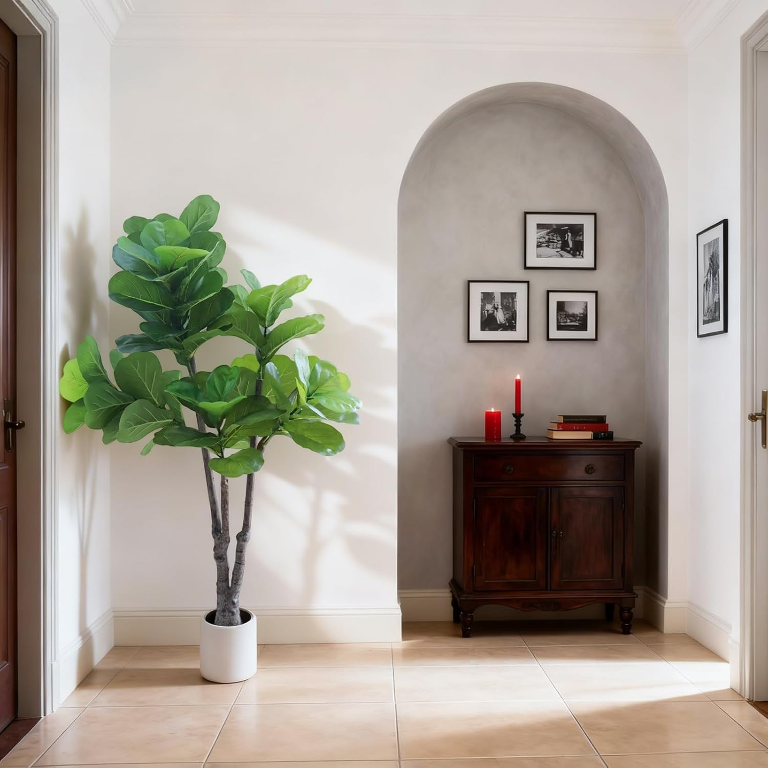 Albero artificiale da interno Garvee da 5 piedi, realistico, senza manutenzione, materiale di alta qualità, versatile, durevole, per la decorazione di casa e ufficio, verde