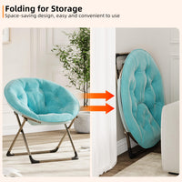 Sedia a dondolo Garvee in pelliccia sintetica, pieghevole, per camera da letto e soggiorno, in peluche oversize