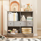 Garvee, grande contenitore per giocattoli per bambini a 7 scomparti con 3 cassetti per sala giochi e corridoio, grigio, 91,4 cm di lunghezza x 39,1 cm di larghezza x 91,4 cm di altezza - Grigio