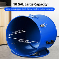 Contenitore per olio per friggitrice Garvee da 10 galloni in acciaio al carbonio antiruggine con clip per coperchio e sacchetto filtro per cucine di ristoranti, 13,8"x15,6"