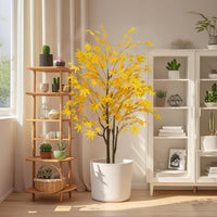 Albero di acero artificiale Garvee da 5 piedi con foglie autunnali realistiche, vaso di plastica flessibile in seta, decorazione versatile per celebrazione e soggiorno