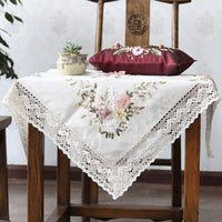 Garvee Kit Ricamo Fai-da-Te Per Tovaglia 90x90cm In Lino Selezionato, Alta Resistenza, Traspirante, Cotone Fine Intrecciato, Senza Telaio, Decorazioni Casa
