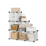 Garvee Organizer 6 Cubi in Rete Metallica, Scaffale Modulare, Cubi da 32 cm, Grigio, Per Camera e Soggiorno, Struttura Robusta, Facile Montaggio - Grey