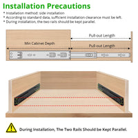 Guide per cassetti Garvee per impieghi gravosi, capacità di 100 libbre, estensione completa, cuscinetti a sfera in acciaio, chiusura ammortizzata, basso rumore, montaggio laterale da 12/14/16 pollici, cassetta degli attrezzi da cucina