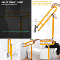 Barra di sostegno per WC Garvee per anziani, pieghevole, antiscivolo, capacità di carico 150 kg, maniglia di supporto per WC per disabili