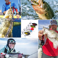 Set di esche da pesca Garvee Topwater, 5 pezzi, ami BKK, popper per acqua dolce e salata, 8 cm, 11,5 g, coda rotante