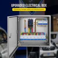 Scatola di distribuzione elettrica per esterni Garvee 16x16x8" IP66 in acciaio impermeabile e antipolvere con piastra di montaggio e staffa a parete per industria e edilizia, robusta, sicura, versatile