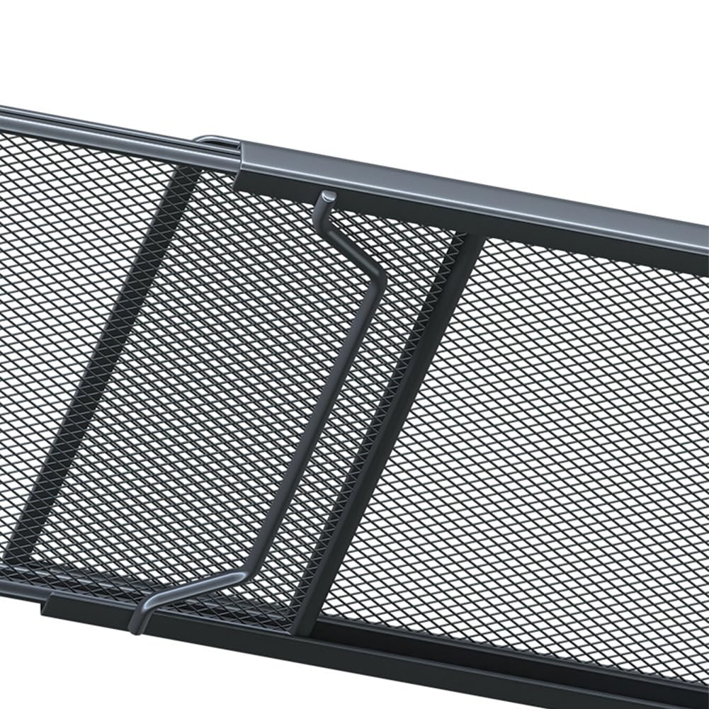 Mensola sottobanco regolabile Garvee con base antiscivolo, griglia metallica, clip a cuneo, organizer da cucina, bianco