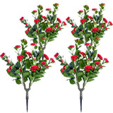 Garvee Palline Topiarie Artificiali con Fiori di Camelia Set da 2 Alte 90 cm PE Resistente UV con Picchetti in Metallo per Interni ed Esterni Rosso - Red