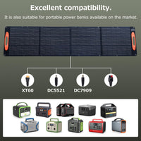 Pannello solare pieghevole GARVEE da 210 W con cavo MC-4 a XT60, IP68 impermeabile, monocristallino, montaggio flessibile, campeggio all'aperto ed emergenza